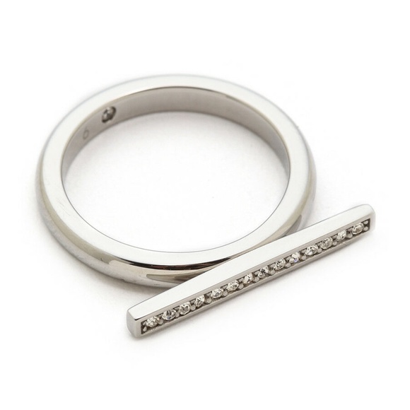 COPY - Michael Kors Gold Tone Size 8 Ring Pave Bar NWT - Picture 4 of 4